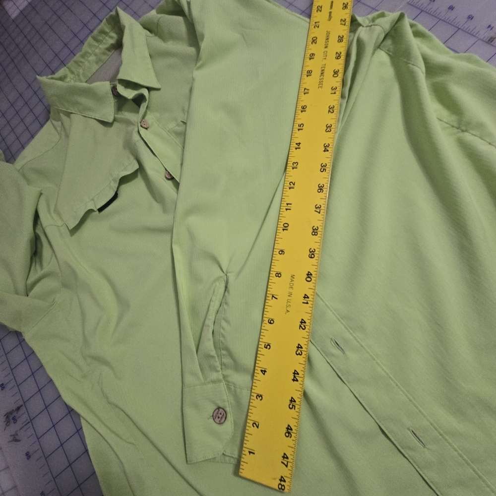 Mojo Preformace Fishing Light Green Button-Up Shirt, Lightweighr, SPF, Outdoor - Picture 4 of 9